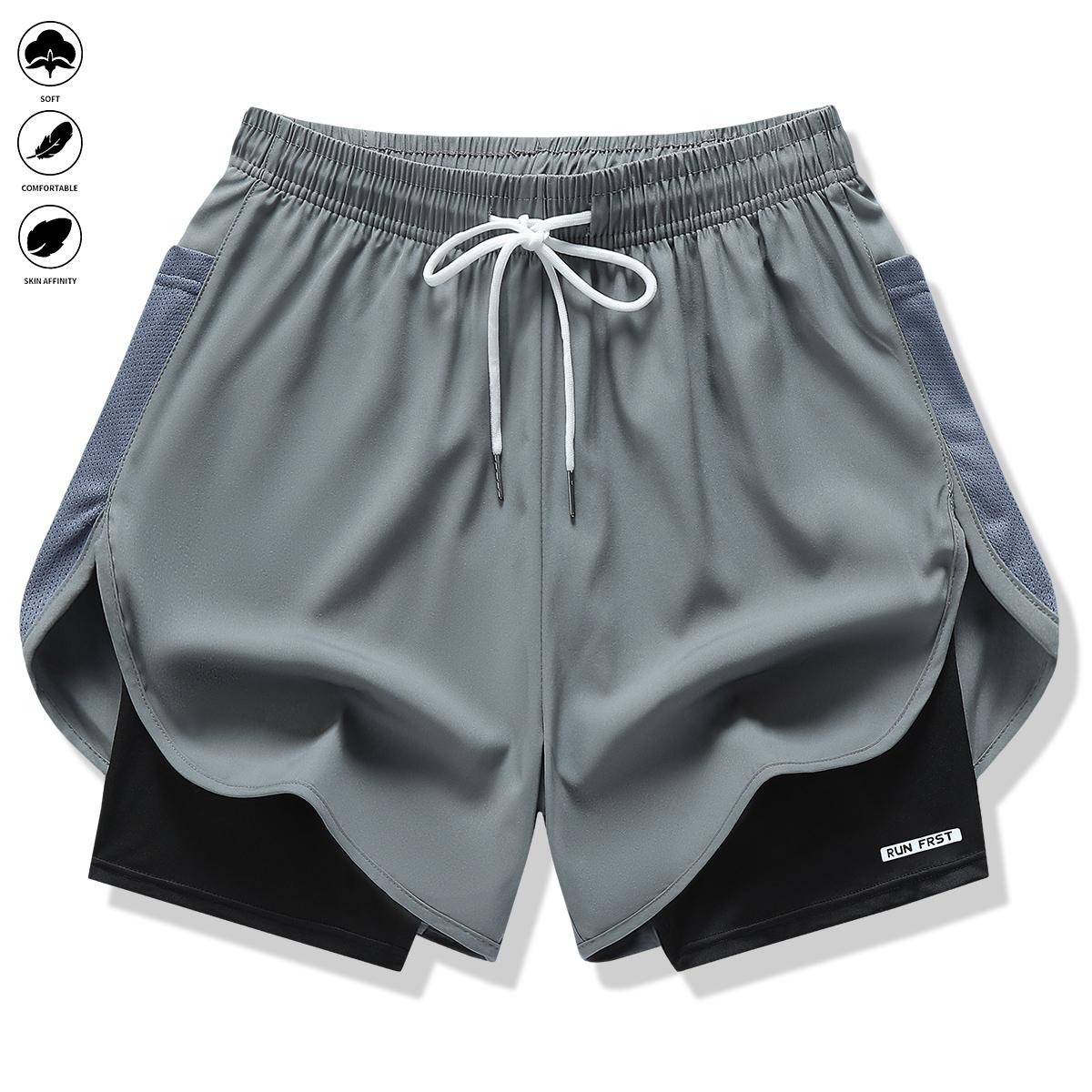 Women's Faux Two-Piece Athletic Shorts