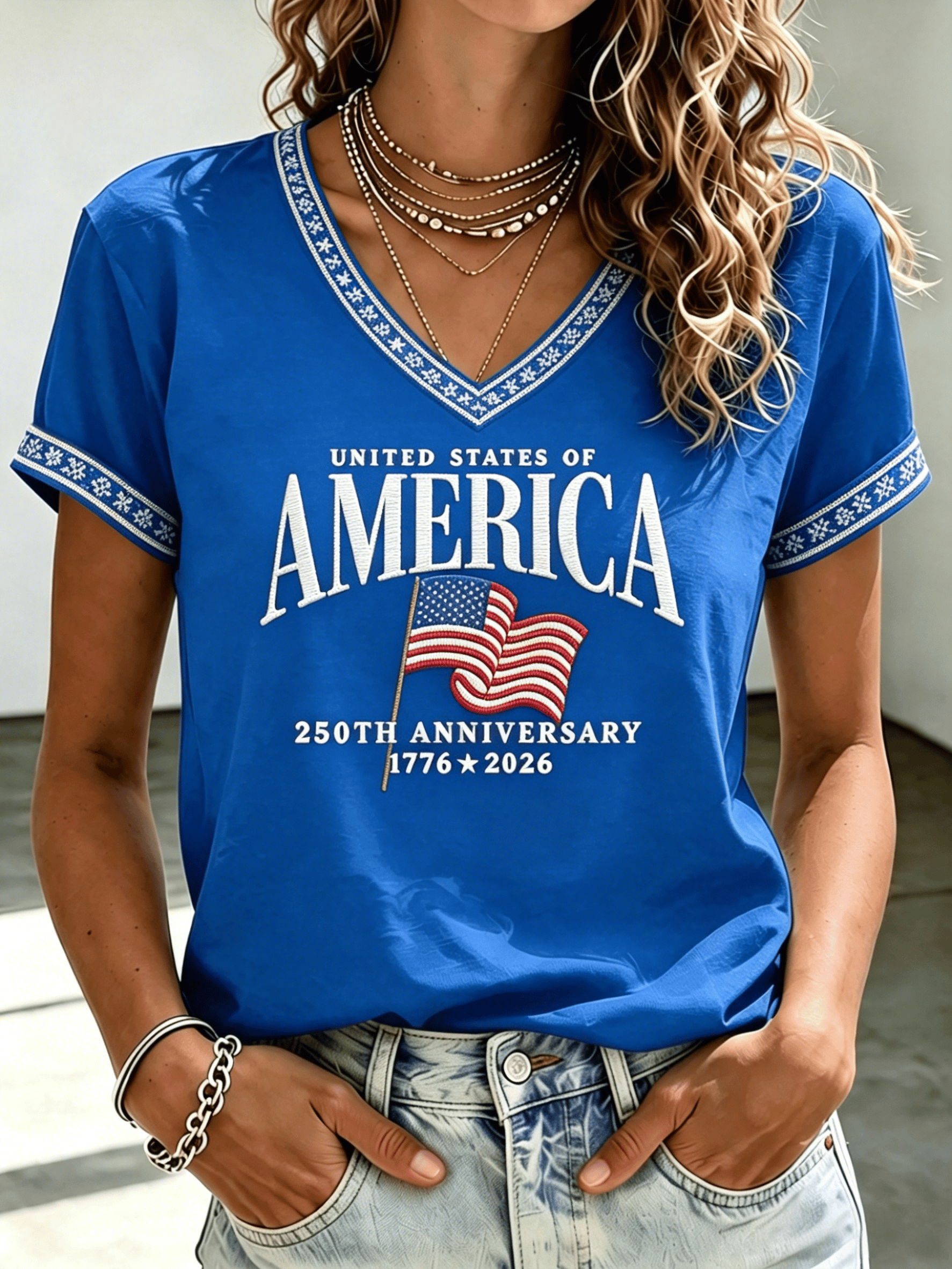 Women's USA 250th Anniversary Printed T-shirt