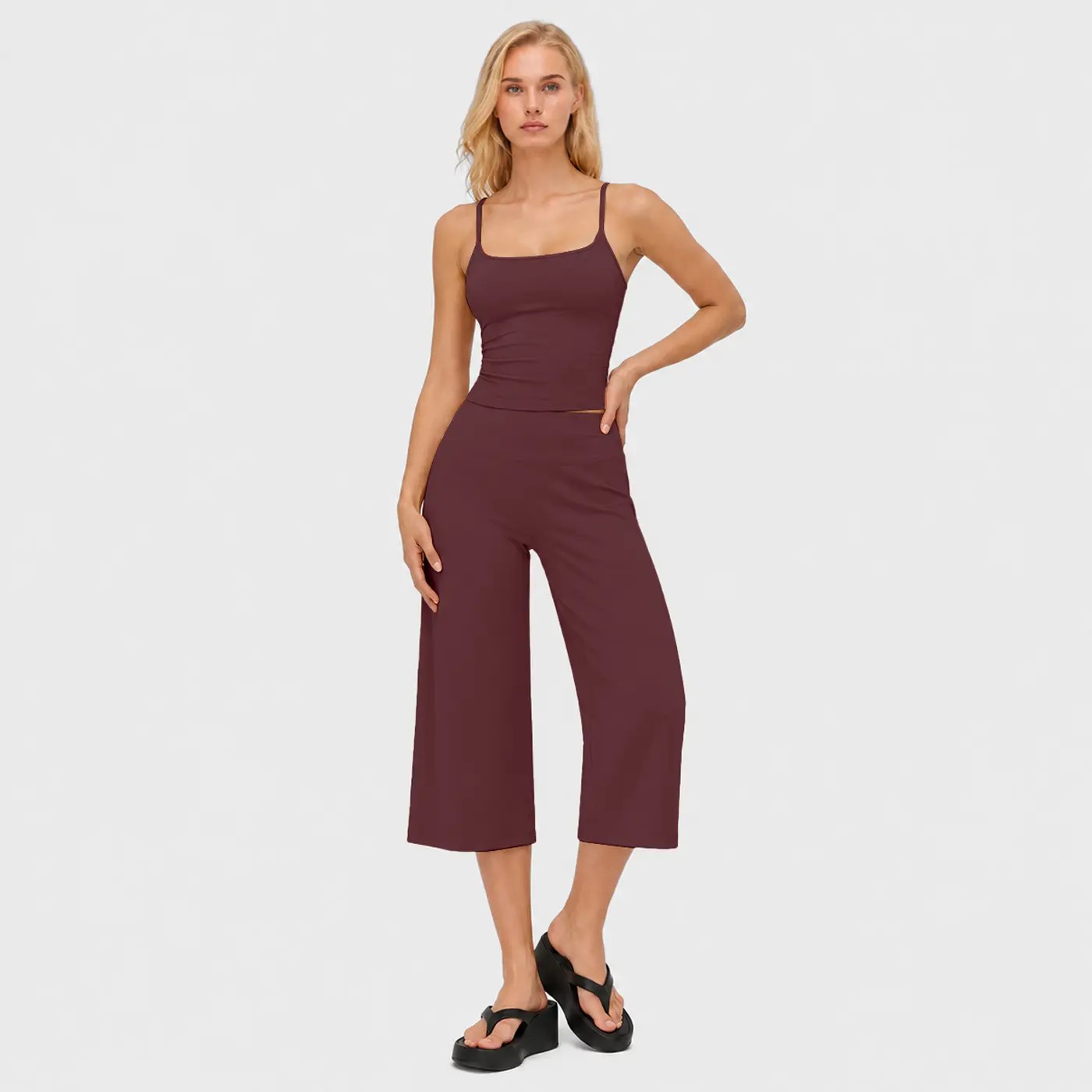 Women's 2-Piece Athleisure Workout Set – Slimming Camisole Tank & High Waisted Quick-Dry Shorts