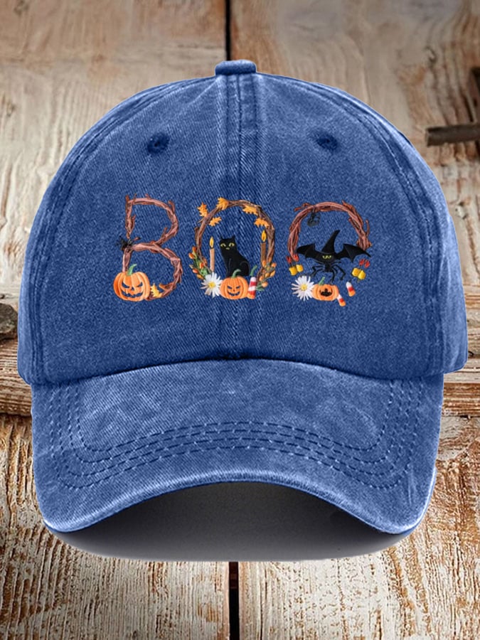 Unisex Halloween BOO Print Baseball Cap