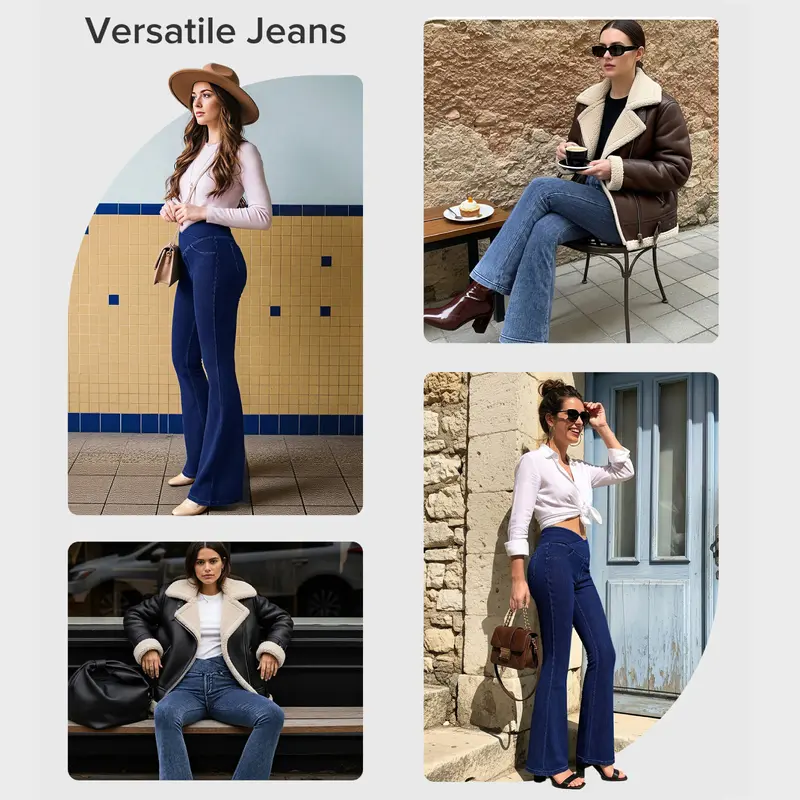 Women's high-waisted flared jeans
