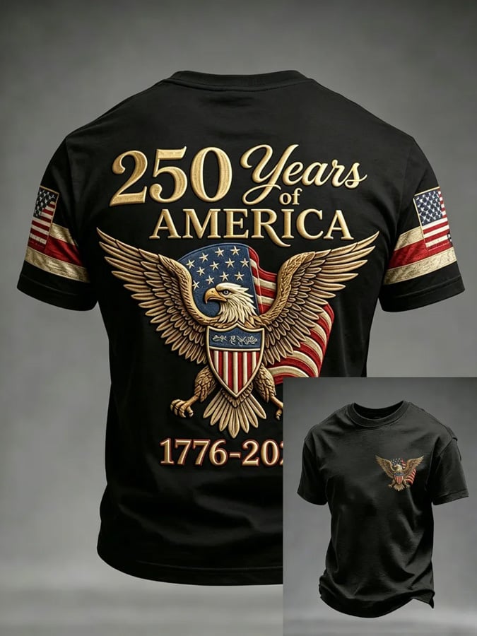 Men's 250th Anniversary Printed Casual T-Shirt