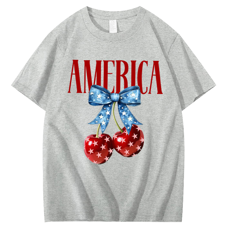 American Flag Cherry Bow T-Shirt