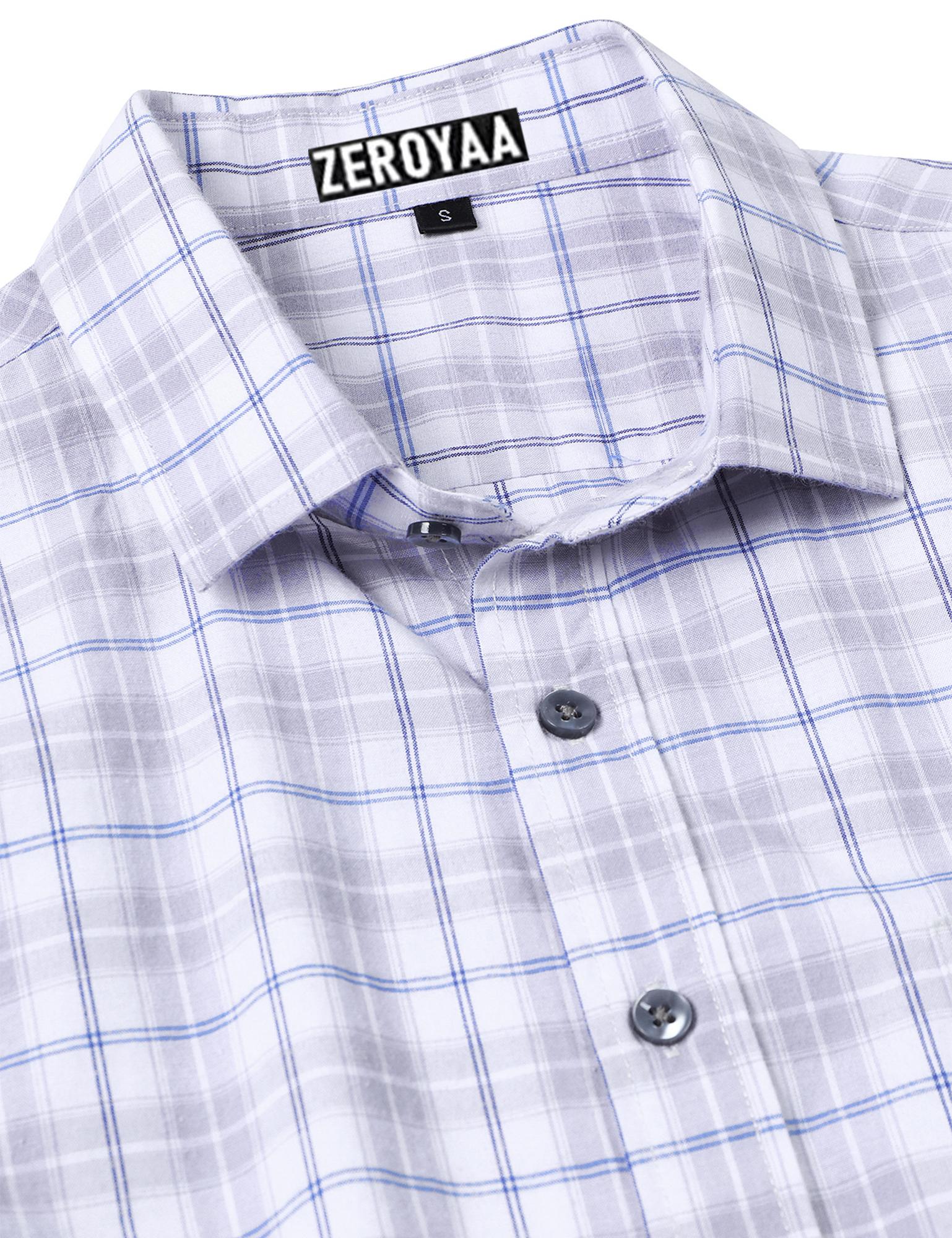 Men's Plaid Long Sleeve Dress Shirt Formal Gingham Slim Fit Button Down Shirts with Lightweight Casual Classic Birthday Fashion