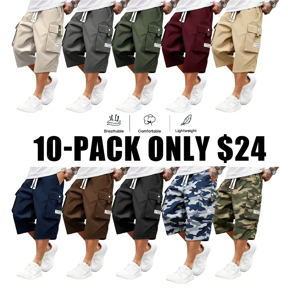 Men's Casual Cargo Calf Shorts