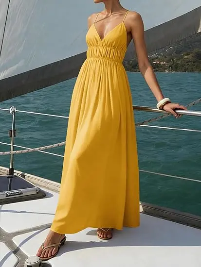 Sleek Deep V Ruched Sleeveless Bodycon Dress