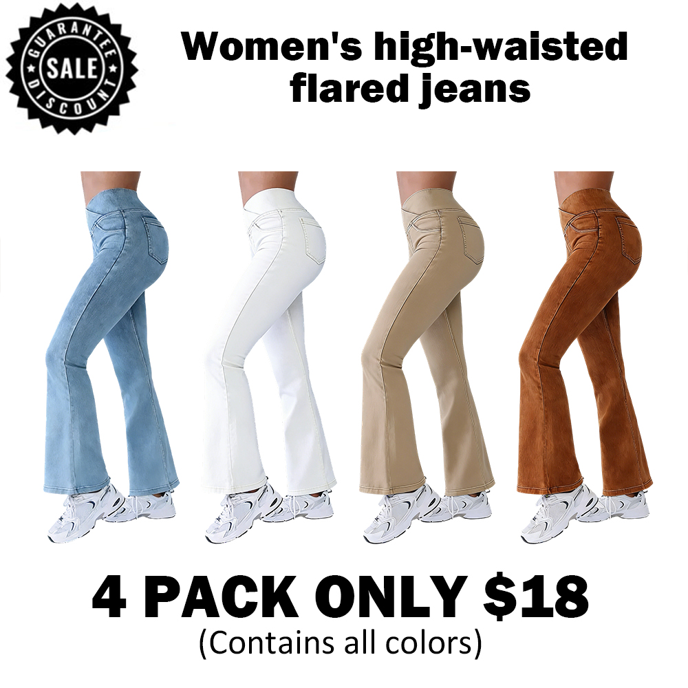 Women's high-waisted flared jeans