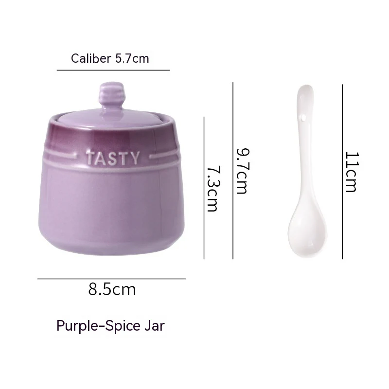Colorful Nordic Style Ceramic Serving Jar with Spoon