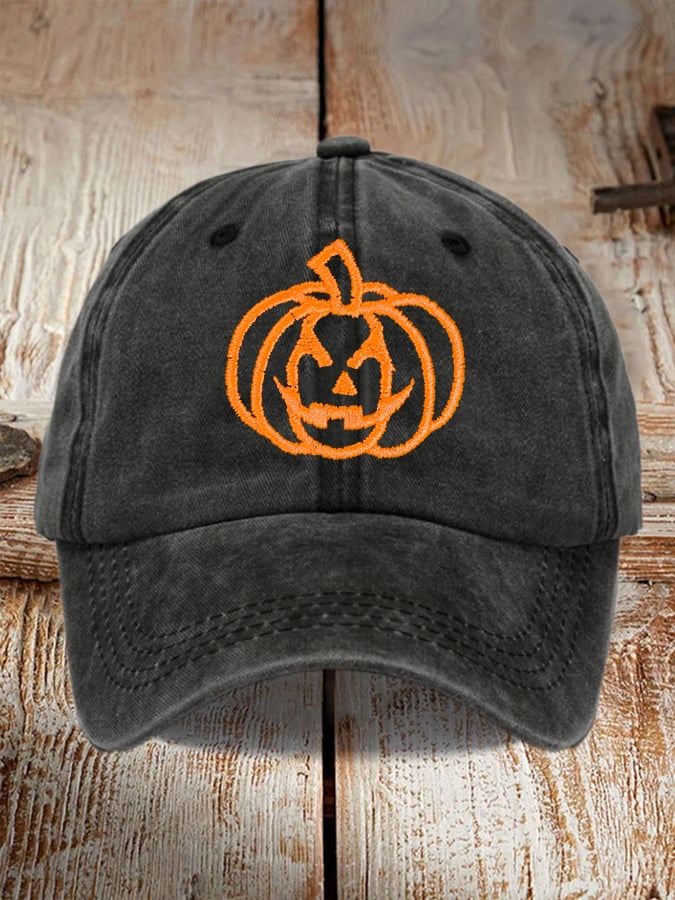Vintage Pumpkin Print Baseball Cap