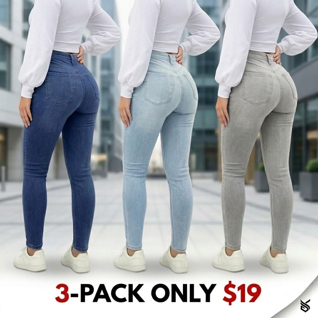 Elegant High Waist Long Skinny Denim Jeans for Women
