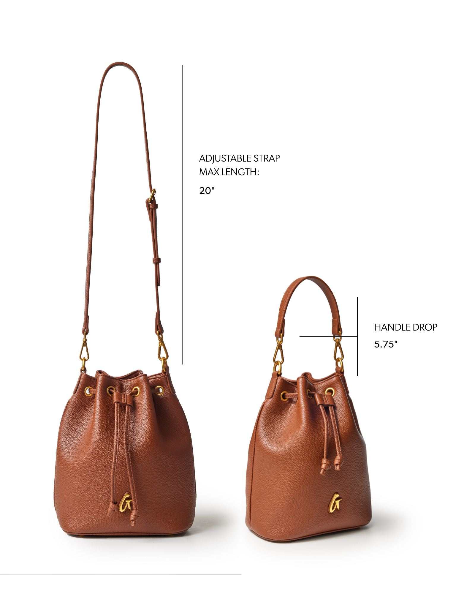 MEDIUM PEBBLE BUCKET BAG - BROWN