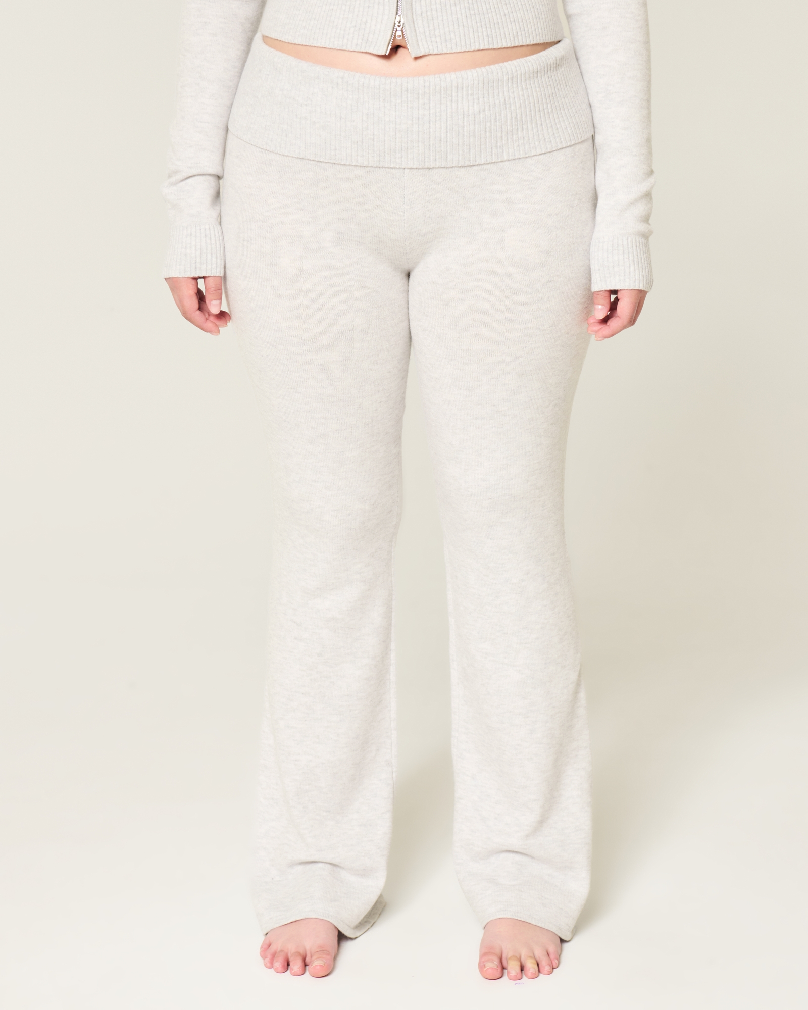 Gilly Hicks Sweater-Knit Foldover Waist Boot Pants