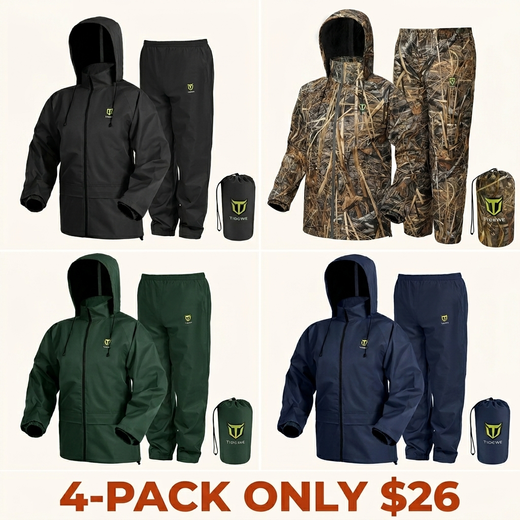 Rain Suit: Lightweight, Waterproof, and Breathable Rain Jacket & Pants — Ideal for Outdoor Activities, Work Tasks, Daily Wear, and Wilderness Gear