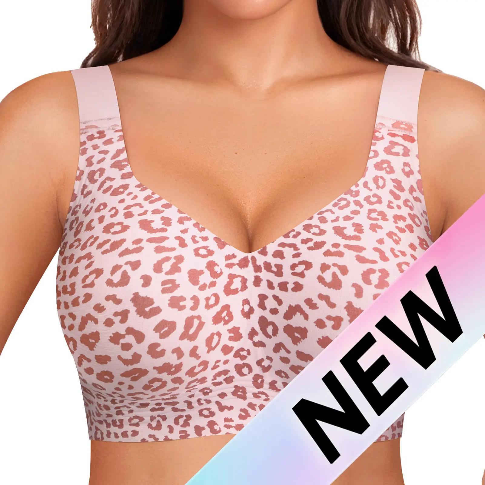 Women Jelly Bras Wirefree Full Coverage No Underwire Everyday Bras Comfortable Wireless Padded Tshirt Bra