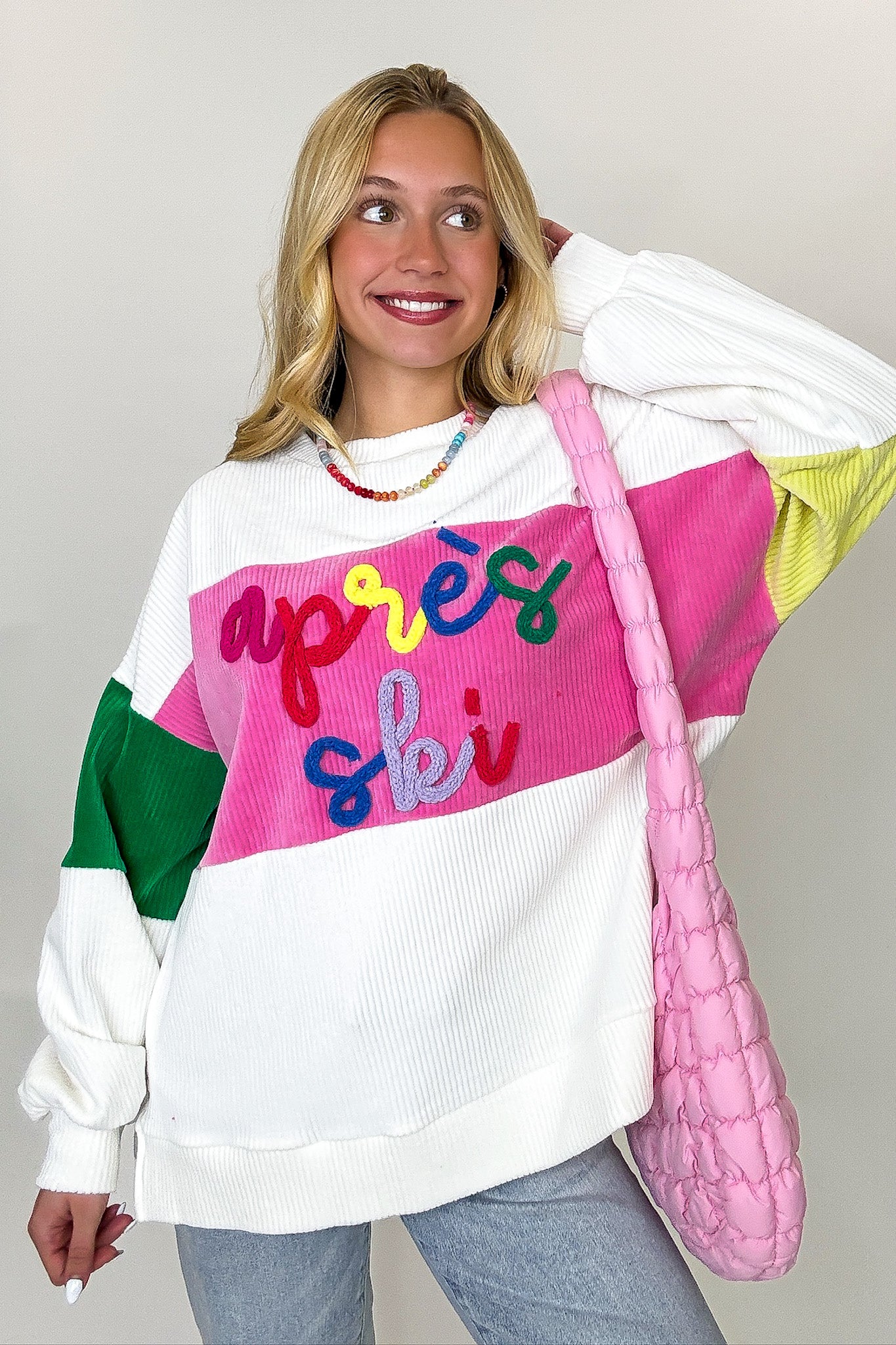 Embroidered Contrast Pullover