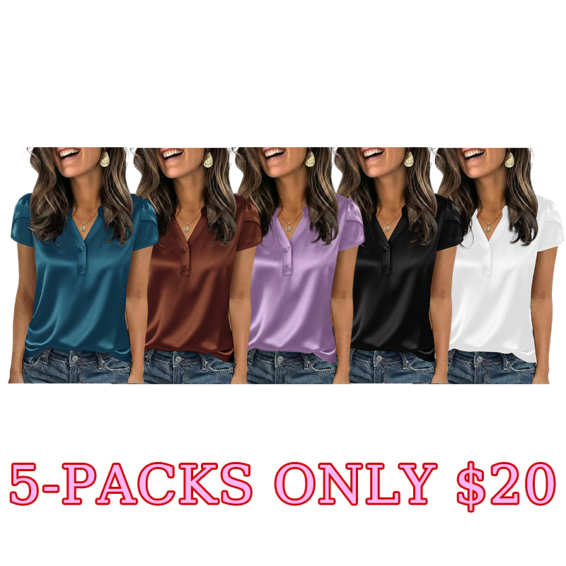 ✨ Silky Chic V-Neck Satin Blouse