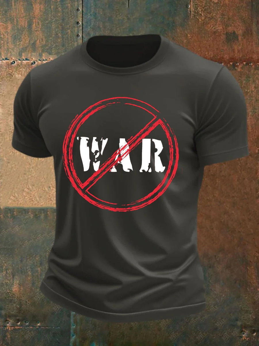 Men's No War cotton short-sleeved T-shirt