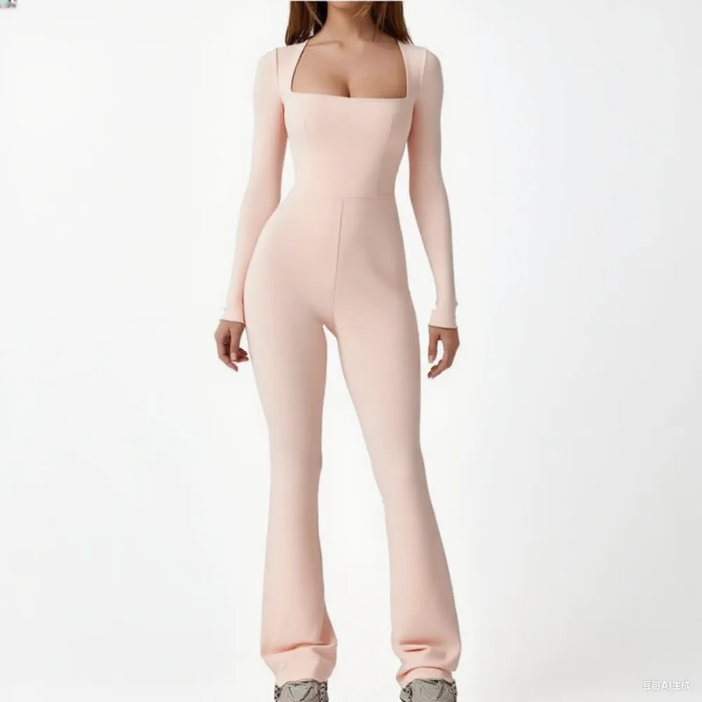 Jumpsuits for Women Square Neck Wide Leg