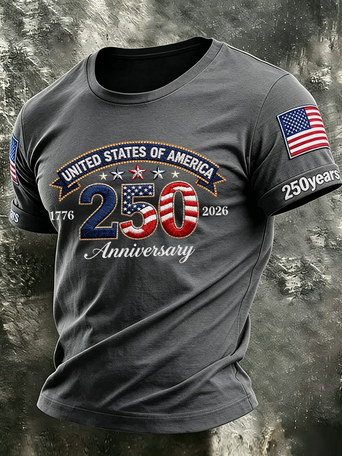 Men'S America Flag Printed Casual T-Shirt