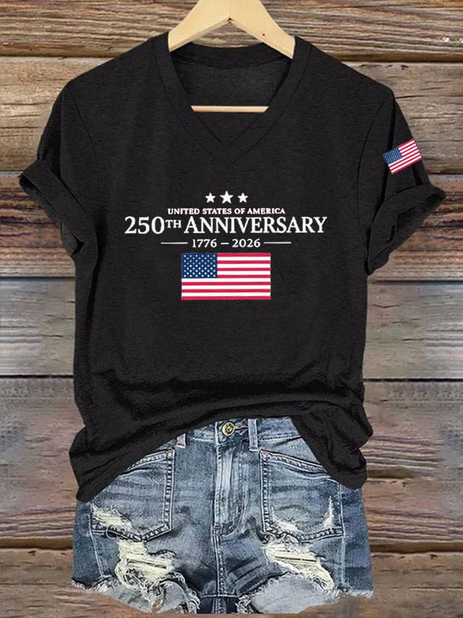 Women's 250th Anniversary American Casual Printed Short-Sleeve T-Shirt