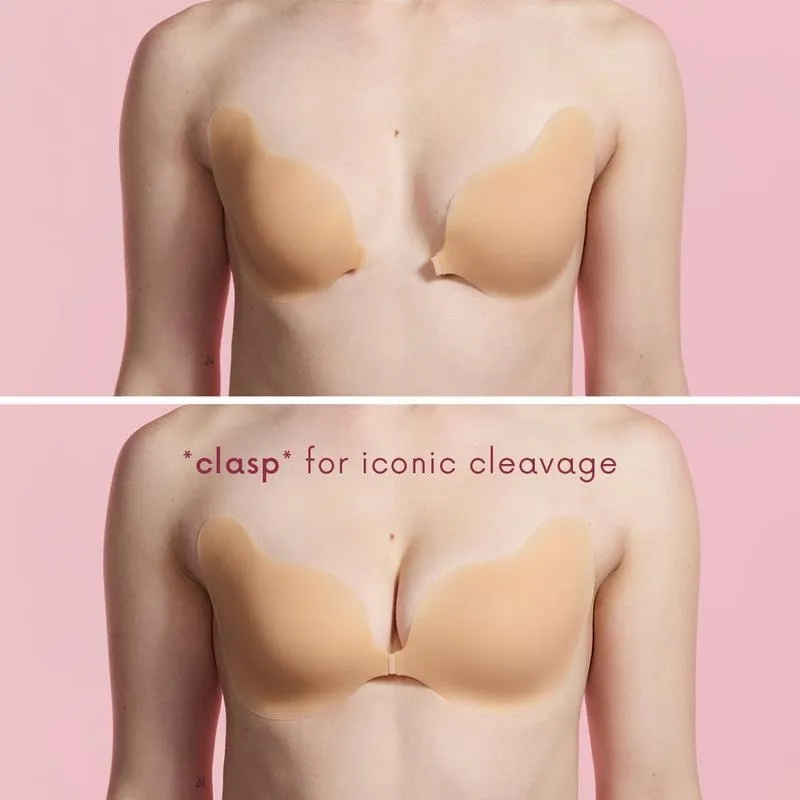 Seamless Sculpting Bra with Silicone Cups for Full Cleavage Reusable Matte Finish Ideal for Strapless