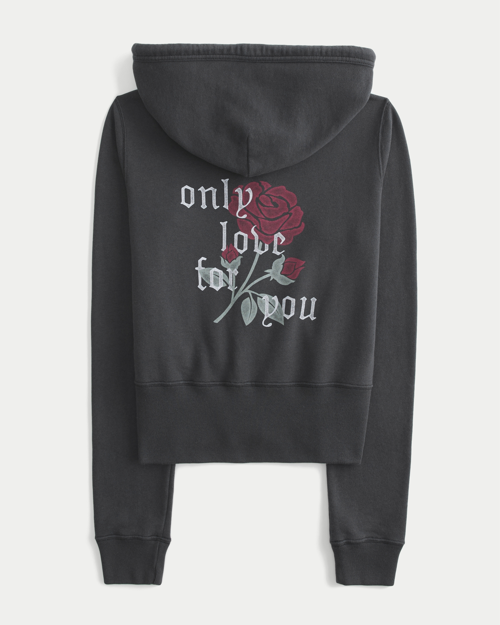 Terry Zip-Up Lovebirds Graphic Hoodie