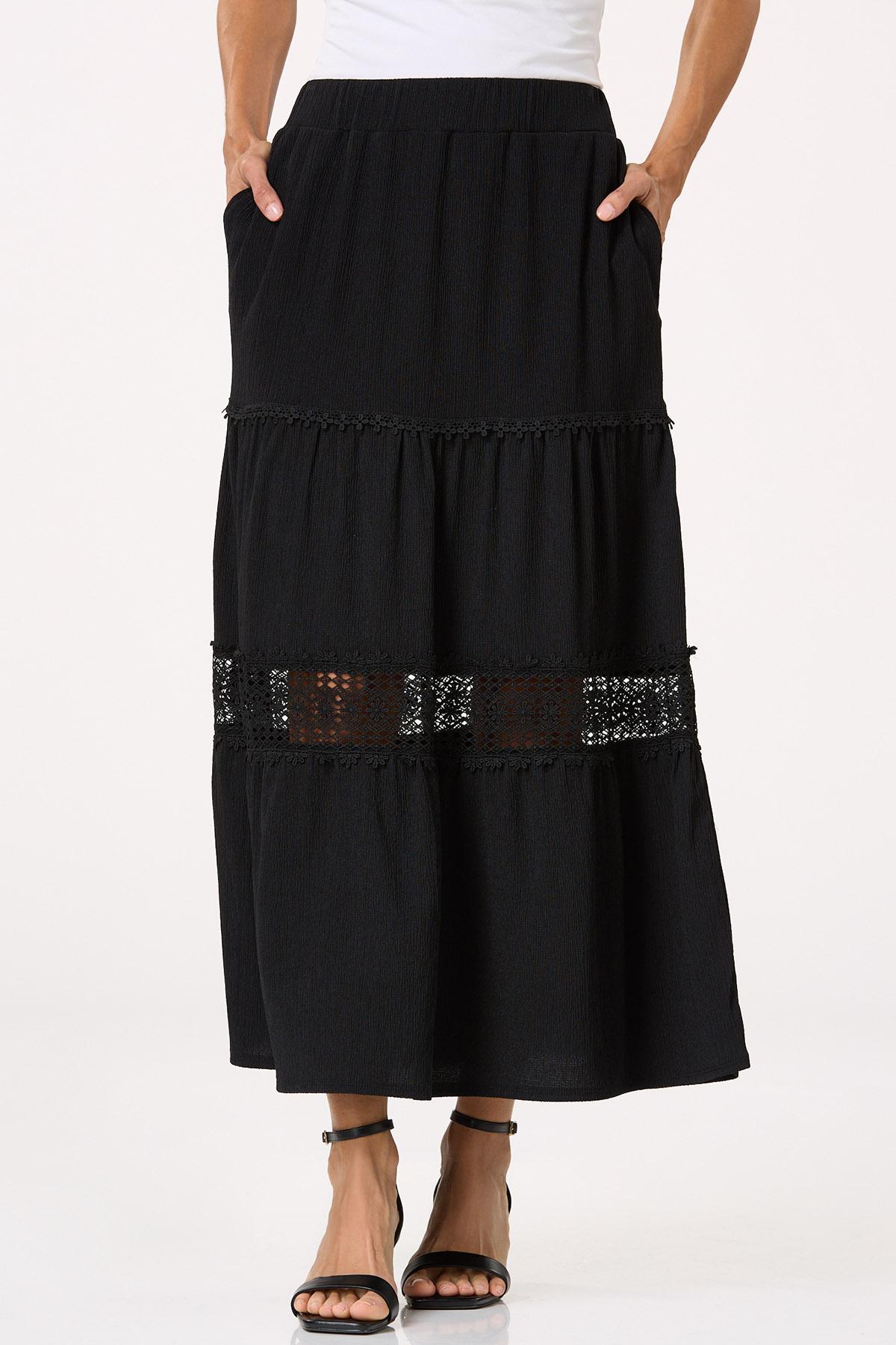 Gauze Lace Trim Skirt