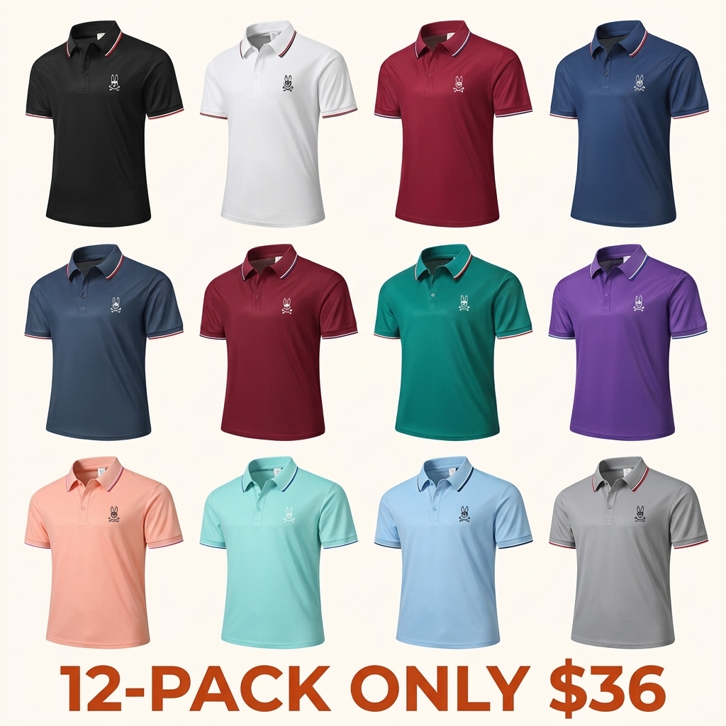 Men's casual short-sleeve polo shirt; printed polo shirt, breathable and cool