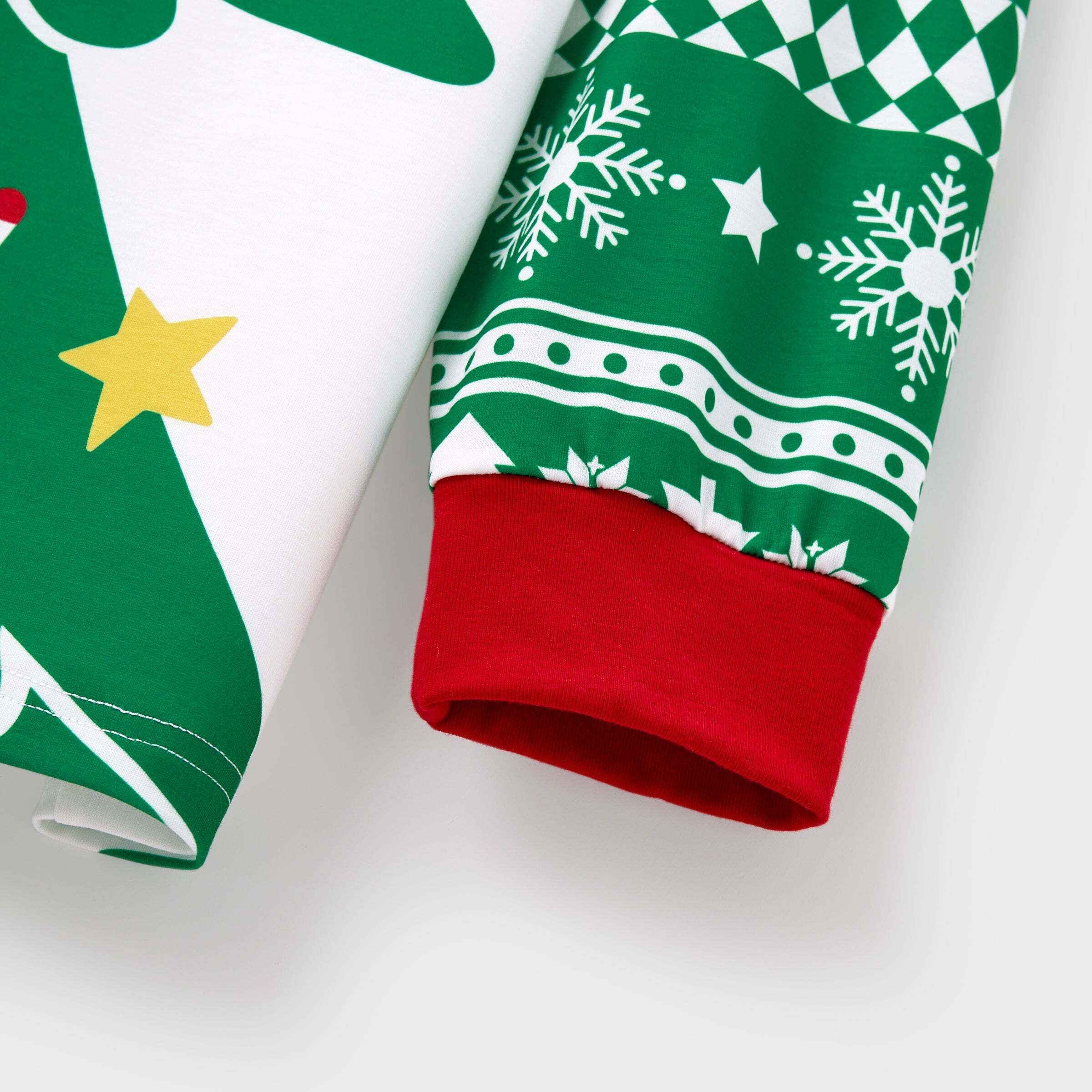 Christmas Matching Family Pajamas Set Gingerbread and Christmas Tree Print Green PJS with Christmas Socks Green