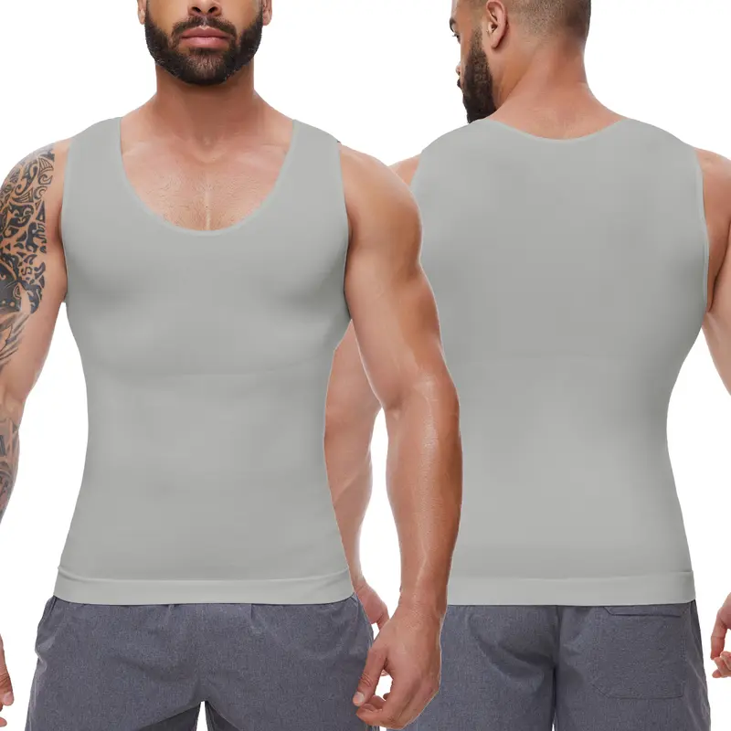 Men's Body-Shaping Vest — Moderate-Compression Shapewear. Crafted from comfortable, stretchy, and lightweight fabric that is breathable and gentle on the skin.