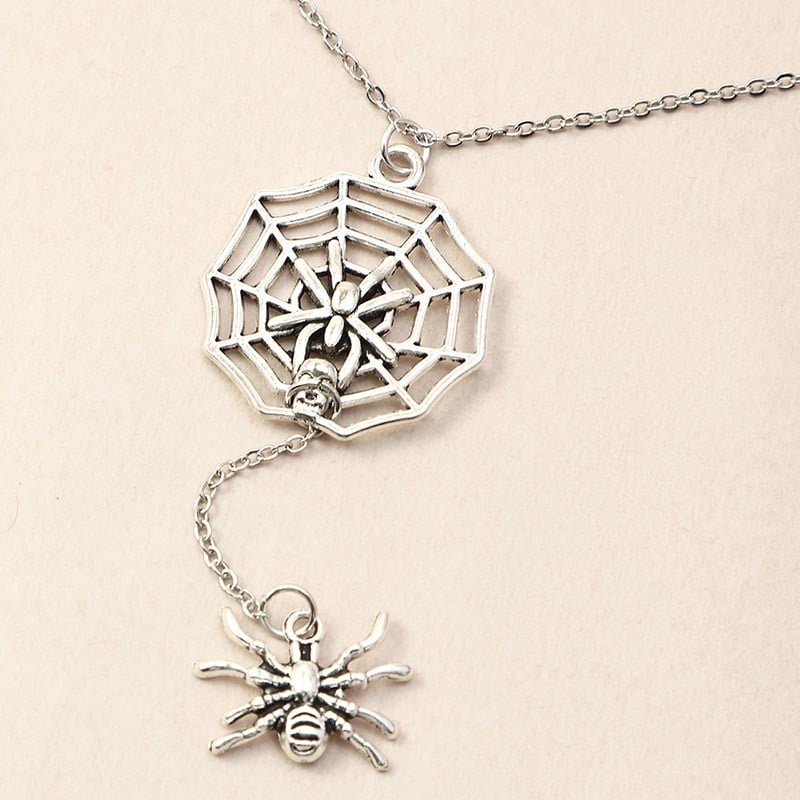 Fashionable And Personalized Creative Funny Animal Skull Spider Necklace