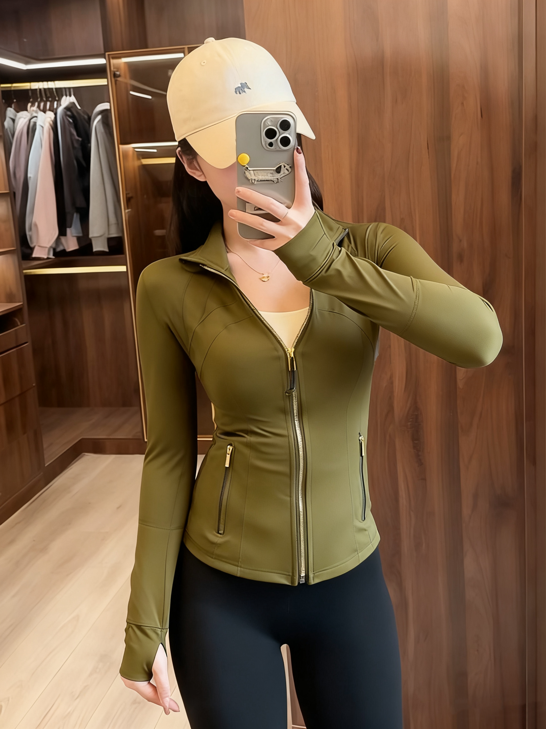 Yoga suit gold zipper version women's yoga jacket