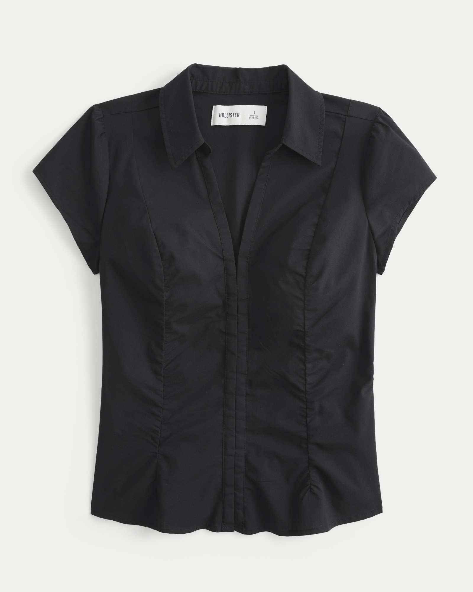 Short-Sleeve Ruched Shirt