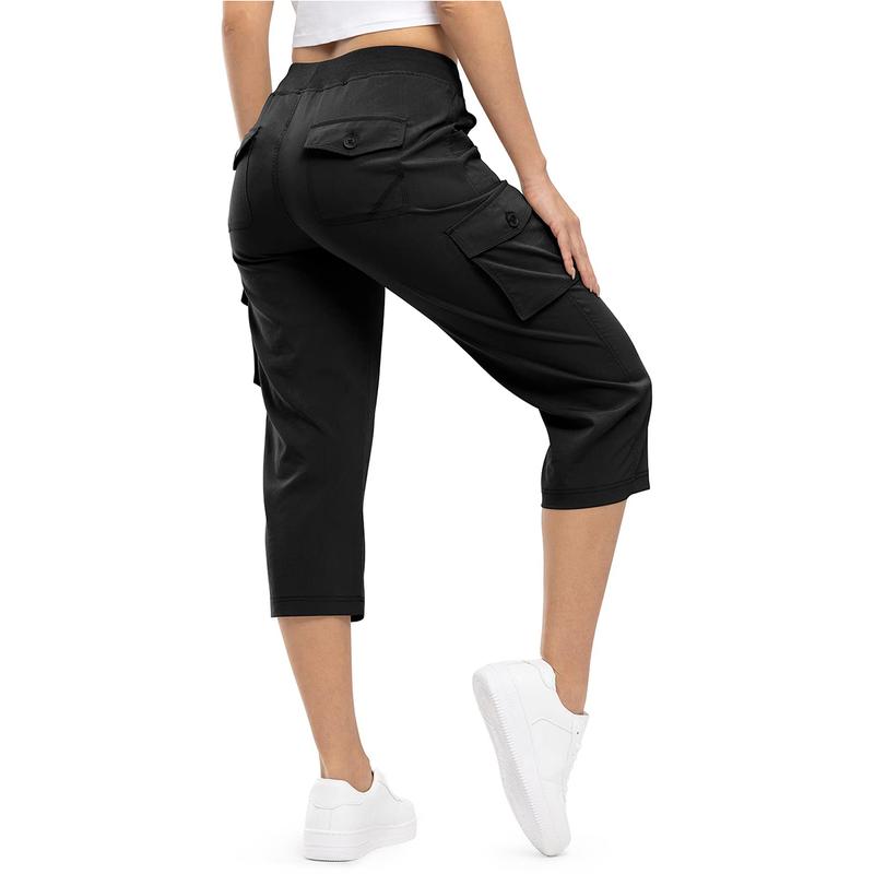 Women's Quick-Dry Hiking Capris with 6 Pockets – Lightweight Cargo Outdoor Shorts