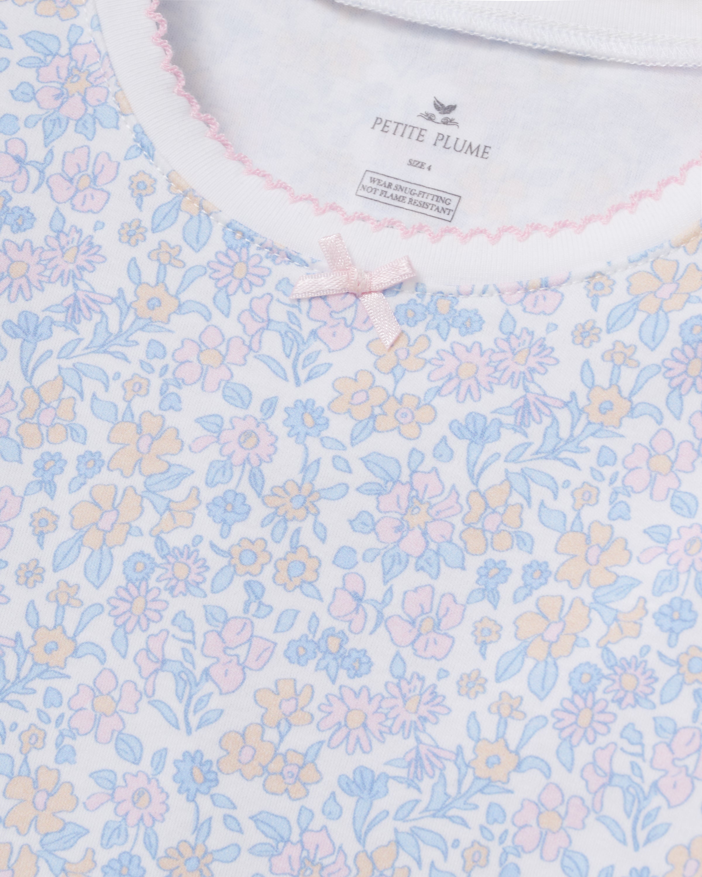 Kid's Pima Snug Fit Pajama Set in Fleur Blanche