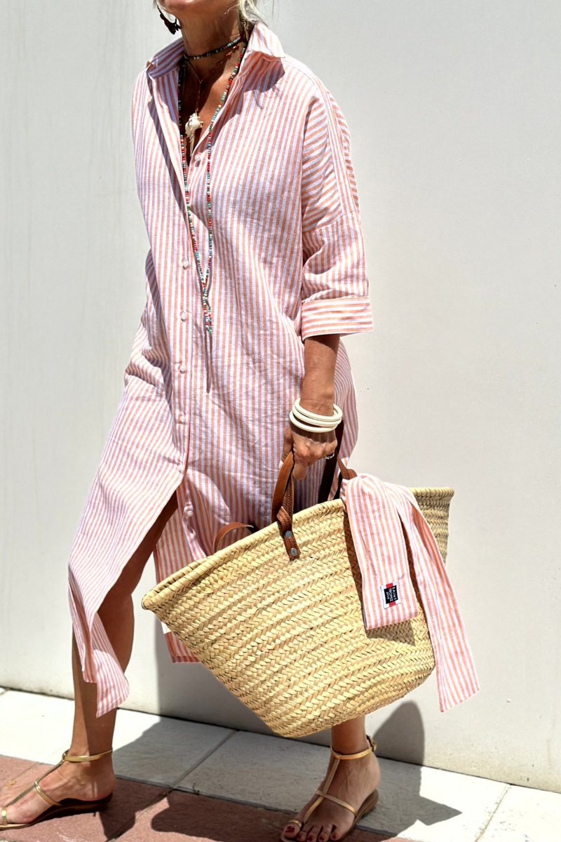 Keira Striped Cotton Shirt Dress