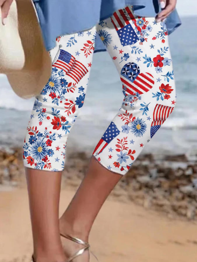 Women's Vintage Flag Print Leggings