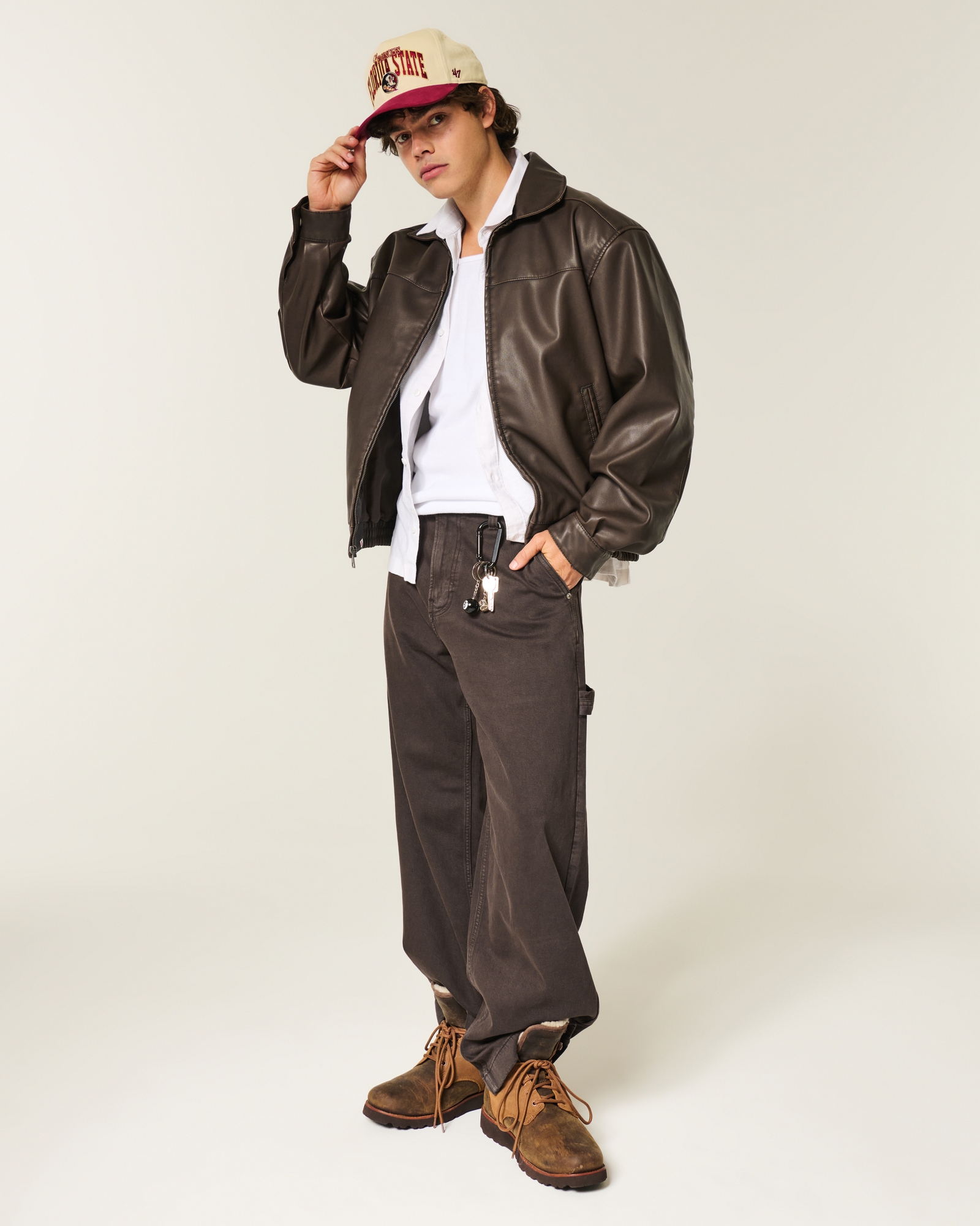 Dark Wash Logo Embroidery Super Baggy Jeans