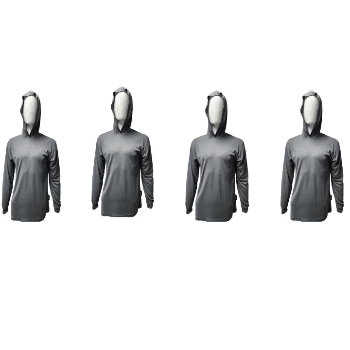 4 SHIRT PACK Hi Vis Long Sleeve Safety Shirt With Hoodie