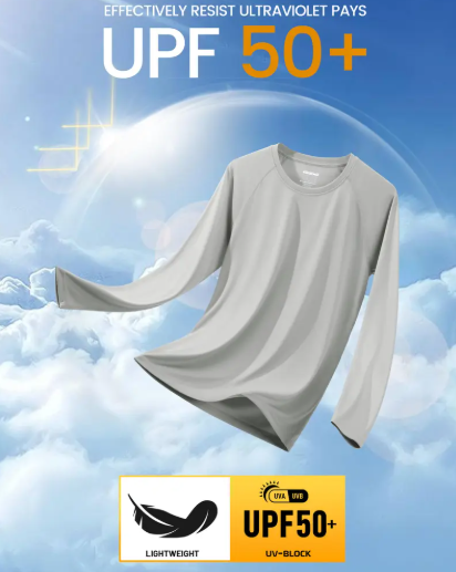 Men's UPF 50+ Long Sleeves Shirts Quick Dry Lightweight Summer Sportswear Tops