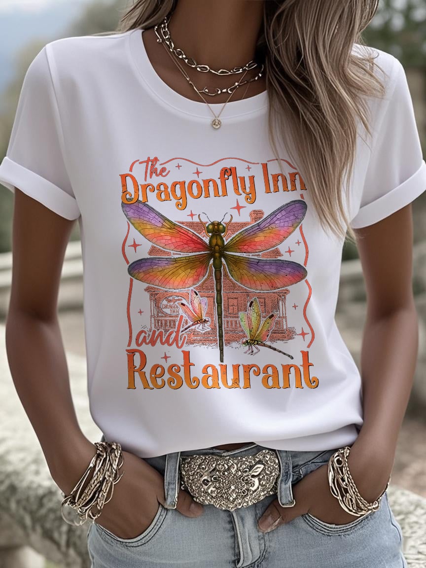 🔥HOT SALE🔥Retro Stars Hollow The Dragonfly Inn And Restaurant Print T-Shirt