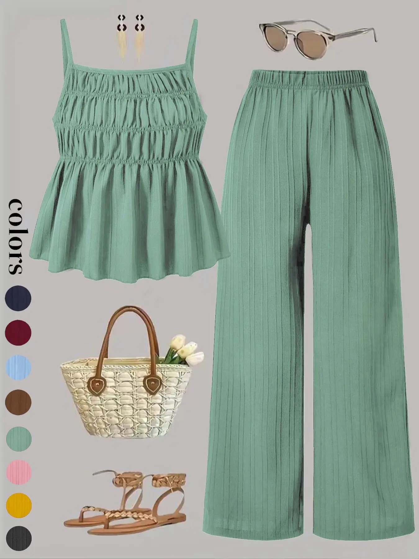 Women's Effortless Cami & Wide Leg Pants Set