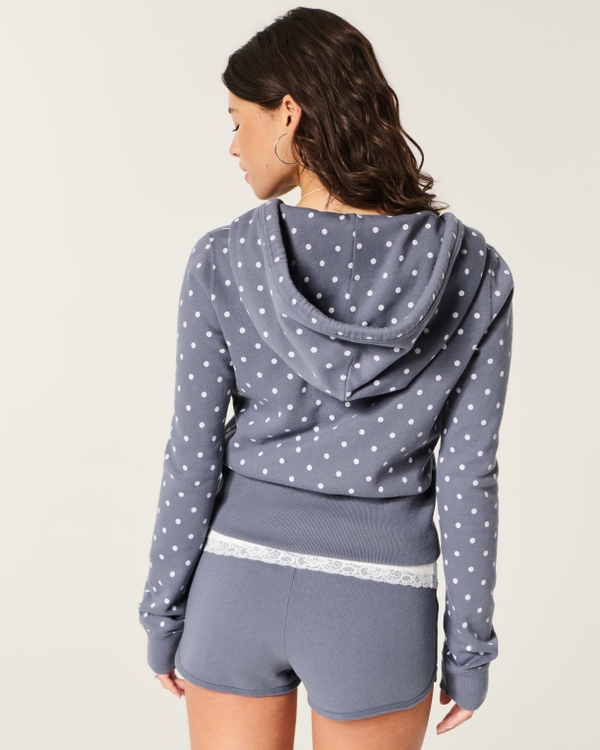 Hollister Feel Good Polka Dot Zip-Up Hoodie