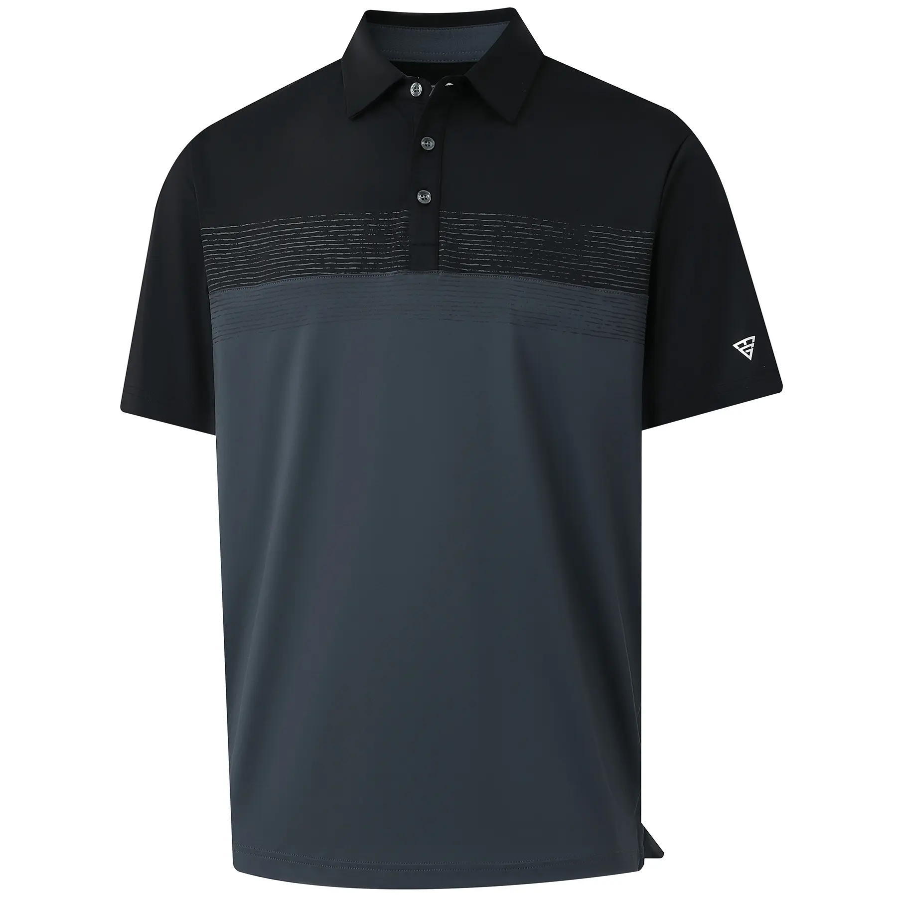 Polo Shirts for Men Dry Fit Performance Chest Print Color Block Moisture Wicking Casual Short Sleeve Golf Shirts