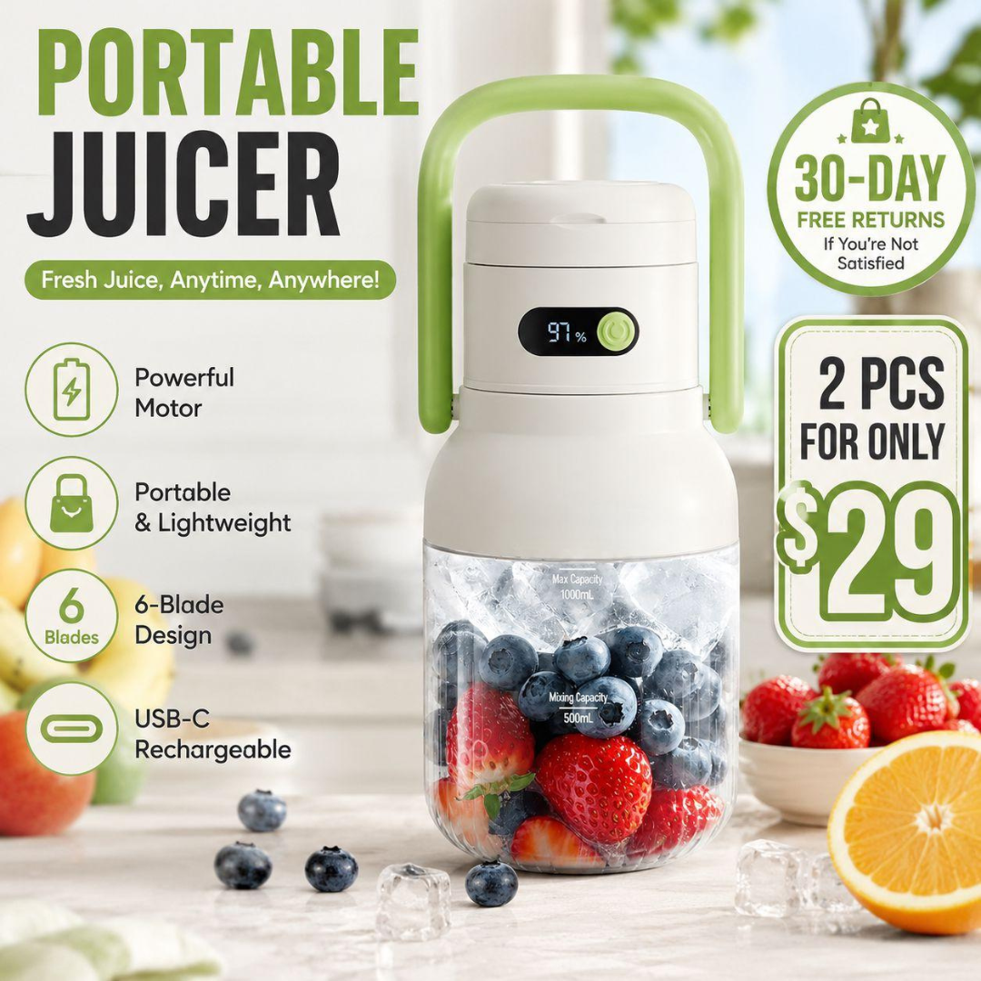 Today 2 Pcs Only $29-BPA-Free Cordless Blender, 33oz,Make Party Shakes, Morning Smoothies & Healthy Drinks