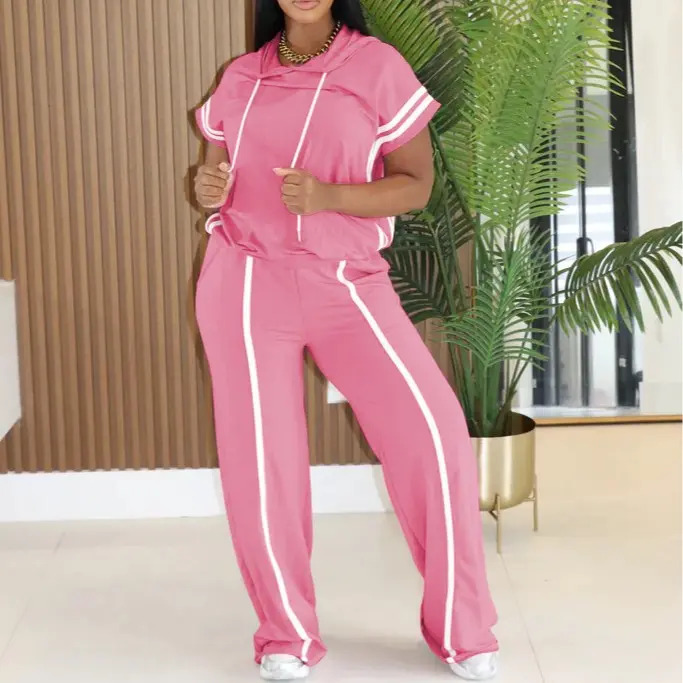 Women's Spring/Summer Hooded Top and Casual Pants Set