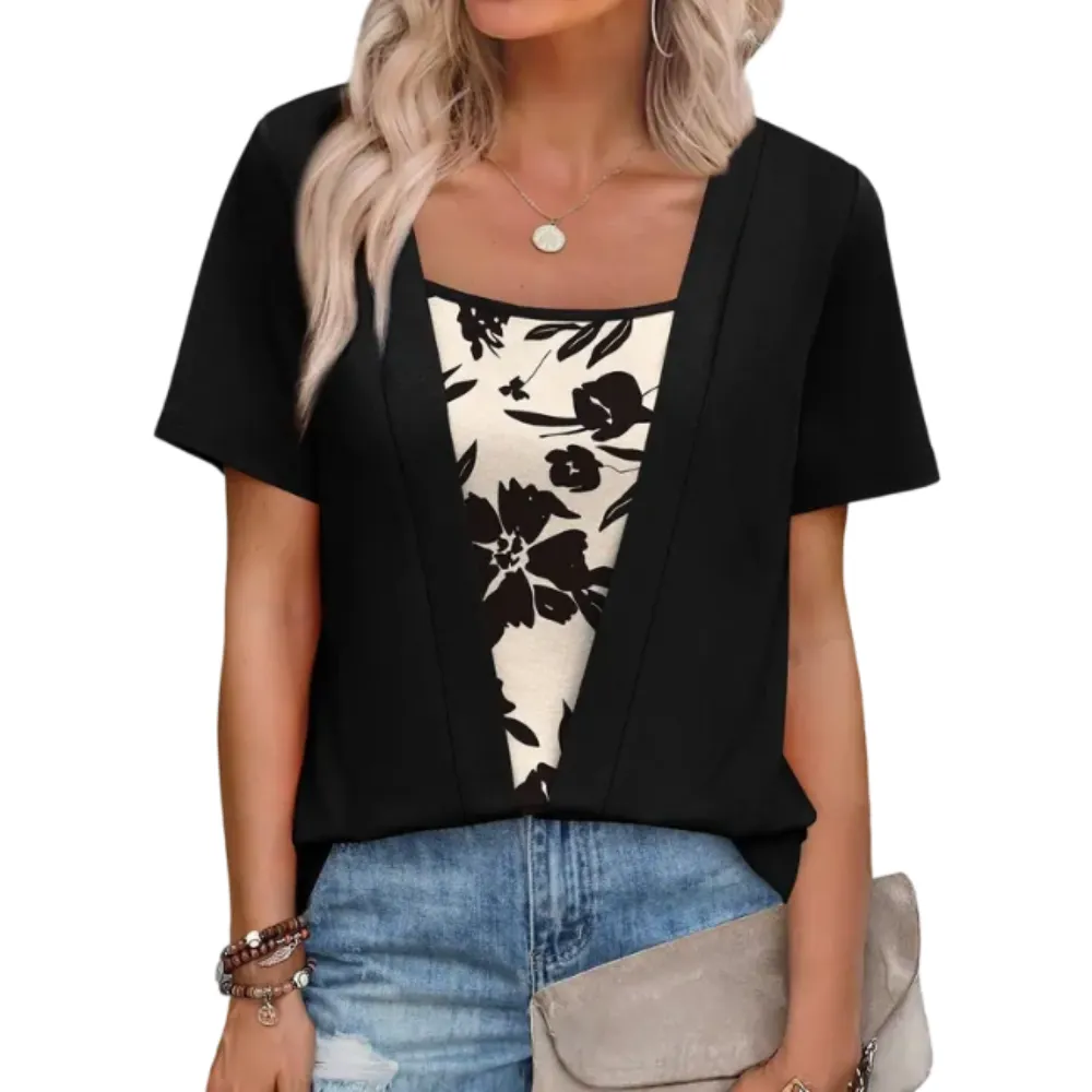 🔥8-PACK $24 - Women's 2-in-1 Short Sleeve Summer Casual Blouse