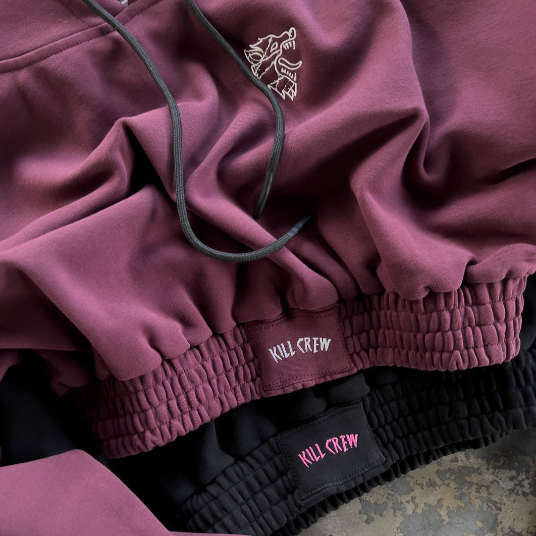 CROP HOODIE - MAROON