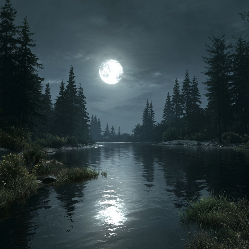 Moonlit Lake - Diamond Painting