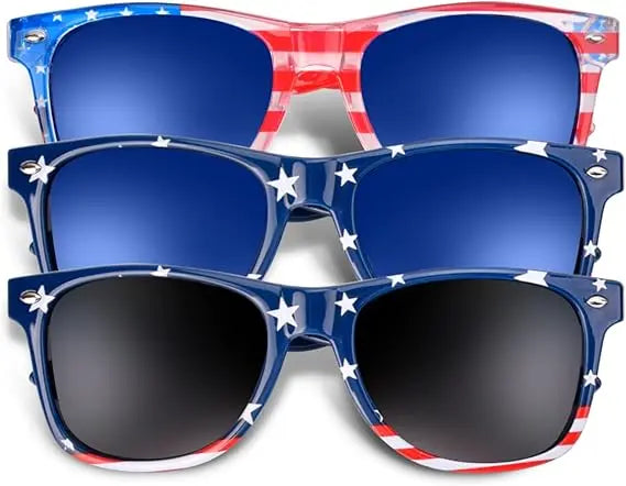 🕶️6 Pairs American Flag Sunglasses, 😎4th of July Decorations Frame Sunglasses for Women Men Teens